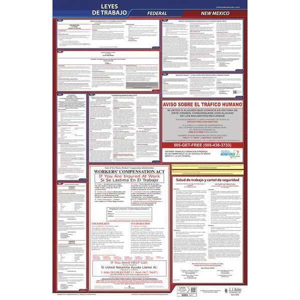 Jj Keller Labor Law Poster, Fed/STA, NM, SP, 26inH, 1yr - 400-NM-1