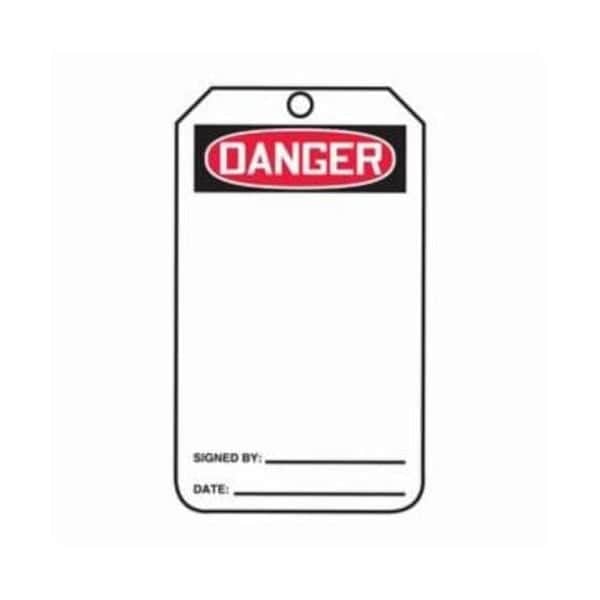 Accuform Safety Tags, DANGER Blank, 5.75in x 3.25in, PF-Cardstock, 25PK - MDT260CTP