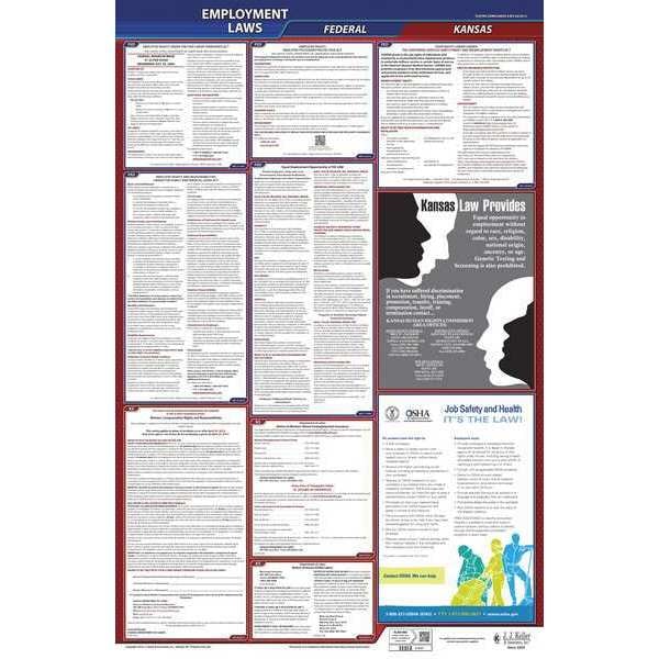 Jj Keller LaborLaw Poster, Fed/STA, KS, ENG, 40Wx26inH - 300-KS