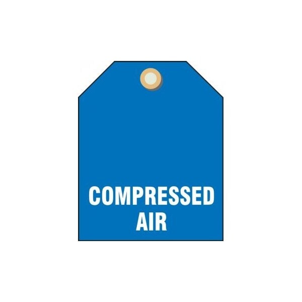 Accuform Valve ID Tag, COMPRESSED AIR, 2.5in x 2in, RP-Plastic, 5PK - TDW210