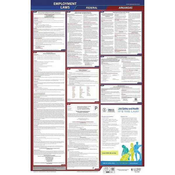 Jj Keller LaborLaw Poster, Fed/STA, AR, ENG, 26inH, 1yr - 300-AR-1