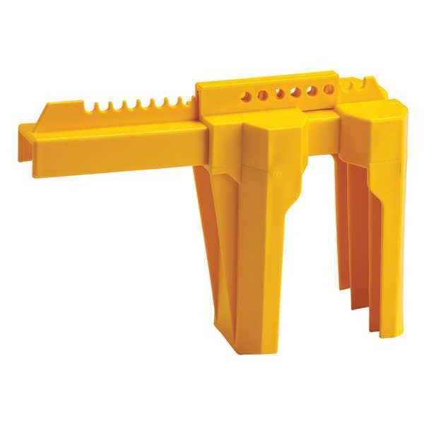 Brady Ball Valve Lockout, Yellow, 2 to 8 In. - BS08A-YW