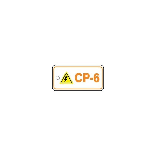 Accuform Energy Source ID Tag, CP-6, 1.5inx3in, Adhesive Dura-Poly, 5PK - TDF206XVM