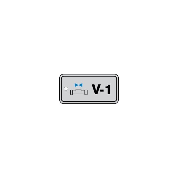 Accuform Energy Source ID Tag, V-1 Valve, 1.5in x 3in, Plastic, 5PK - TDJ401VPM