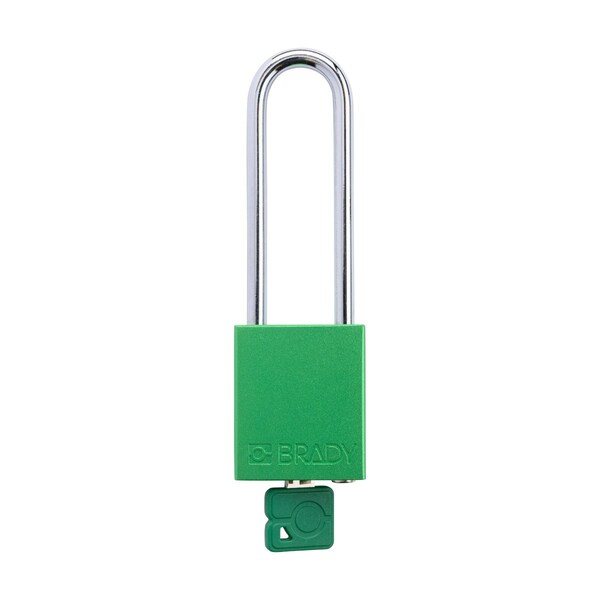 Brady Standard Key Retaining Lockout Aluminum Padlock 3 in Steel Shackle KD Green - SDAL-GRN-76ST-KD