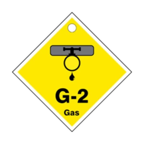 Accuform Energy Source ID Tag, G-2 GAS, 2.5in x 2.5in, Plastic, 5PK - TDK402VPM