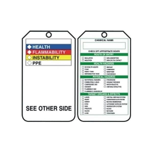 Accuform PF-Cardstock, 3-1/4 in Width, 1/4 in Height, , 5 PK - THS601PTM