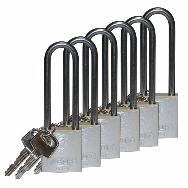 Brady Standard Key Retain Lockout Aluminum Padlock 3in Aluminum Shackle KA Silver 3PK - 123310