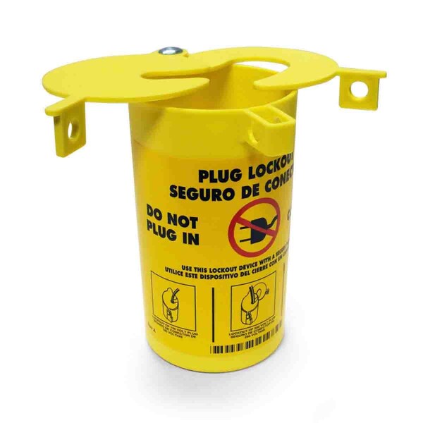 Brady 3-In-1 Plug Lockout Devices, 5.2 in. W x 3.47 in. Dia x 6.25 in. L x 3.47 in. D, 48PK - PLO23-48