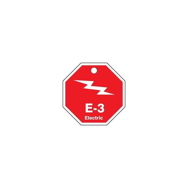 Accuform Energy Source ID Tag, E-3 ELECTRIC, 2.5in x 2.5in, Plastic, 5PK - TDK303VPM