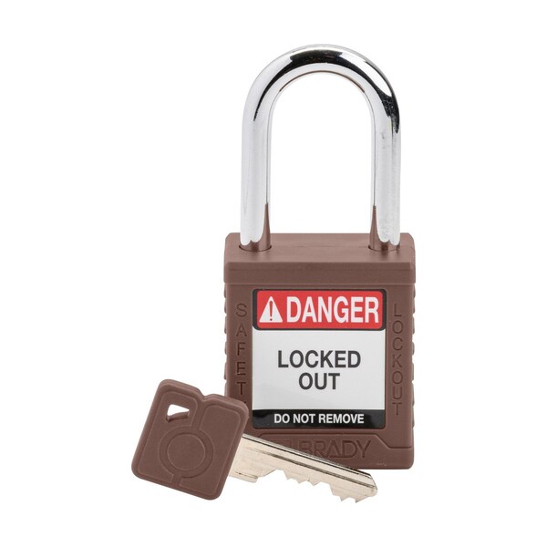Brady Velocity Lockout Padlocks Nylon 1.5in Shackle Clearance KD Brown - SDPL-BRN-38ST-KD