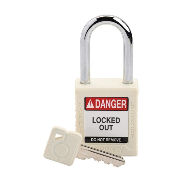Brady Velocity Lockout Padlocks Nylon 1.5in Shackle Clearance KD White - SDPL-WHT-38ST-KD