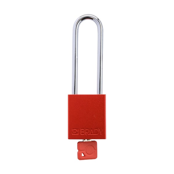 Brady Standard Key Retaining Lockout Aluminum Padlock 3 in Steel Shackle KD Red - SDAL-RED-76ST-KD