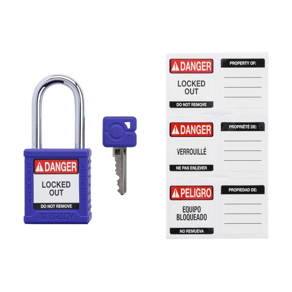 Brady Velocity Lockout Padlocks Nylon 1.5in Shackle Clearance KD Purple - SDPL-PRP-38ST-KD