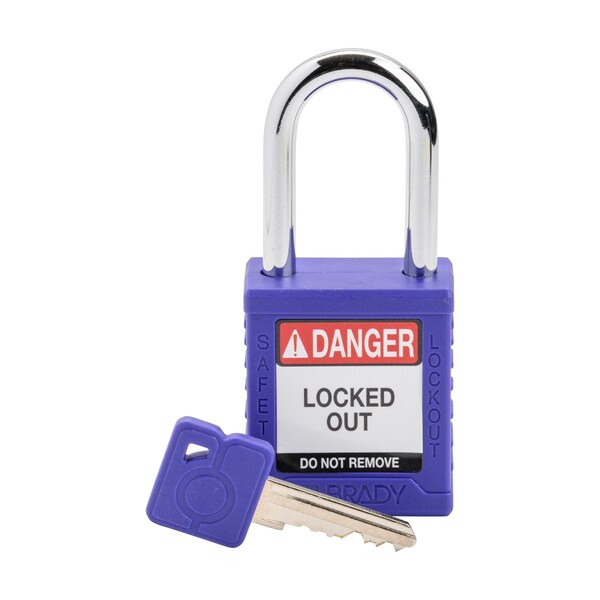 Brady Velocity Lockout Padlocks Nylon 1.5in Shackle Clearance KD Purple - SDPL-PRP-38ST-KD