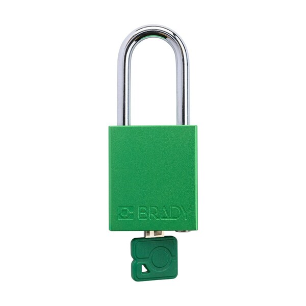 Brady Keyed Alike Padlock Unique Set Aluminum Grn 1.5 in Steel Shackle Keycode 1 - SDAL-GRN-38ST-001