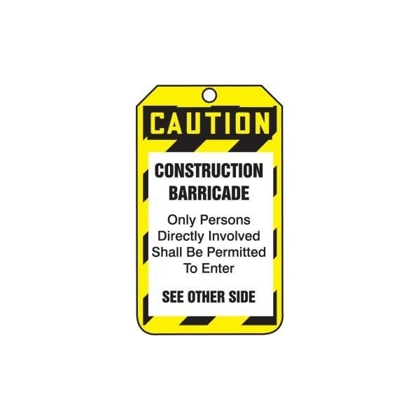 Accuform Caution, Self-Laminating RP-Plastic, 3-1/4 in Width, 0.55 in Height, , 5 PK - TAB103PTM