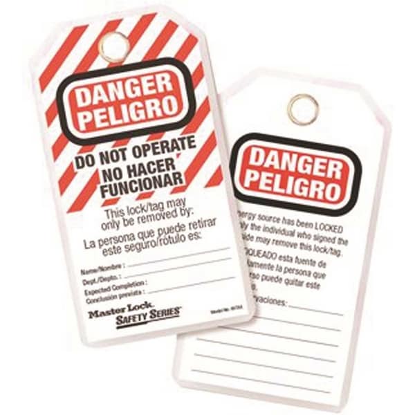 Master Lock Saftey Lockout Tags, 12PK - 497AX