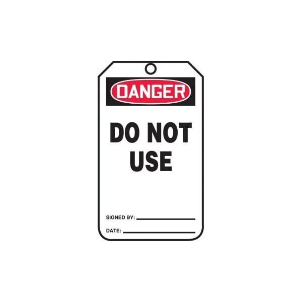 Accuform Danger, PF-Cardstock, 3-1/4 in Width, 1/4 in Height, , 5 PK - MDT286PTM