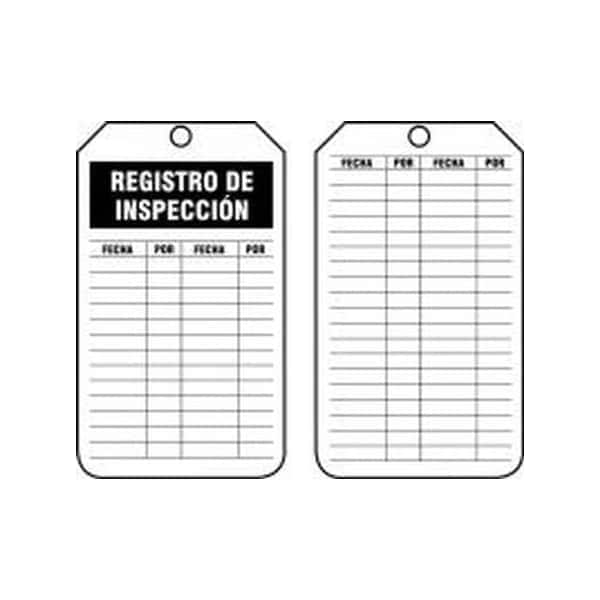 Accuform Spanish Safety Tags, INSPECTION RECORD, 5.75in x 3.25in, HS-Laminate, 25PK - SHTRS307LTP