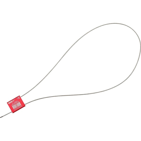 Global Industrial Metal Cable Seal, 1/16x24L, Red, 50PK - 670489RD