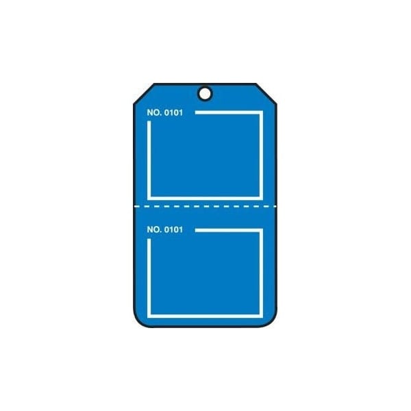 Accuform Safety Tags, Blank, Numbered, Perforated, Blue, 5.75in x 3.25in, PF-Cardstock, 25PK - TPP221CTP