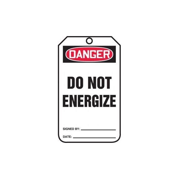 Accuform Danger, RP-Plastic, 3-1/4 in Width, 0.075 in Height, , 25 PK - MDT163CTP