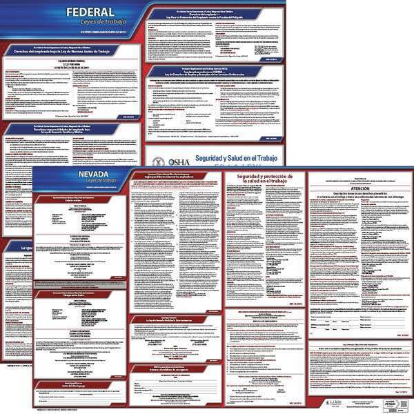 Jj Keller Labor Law Poster Kit, NV, Spanish, 27 In. W - 200-NV-K