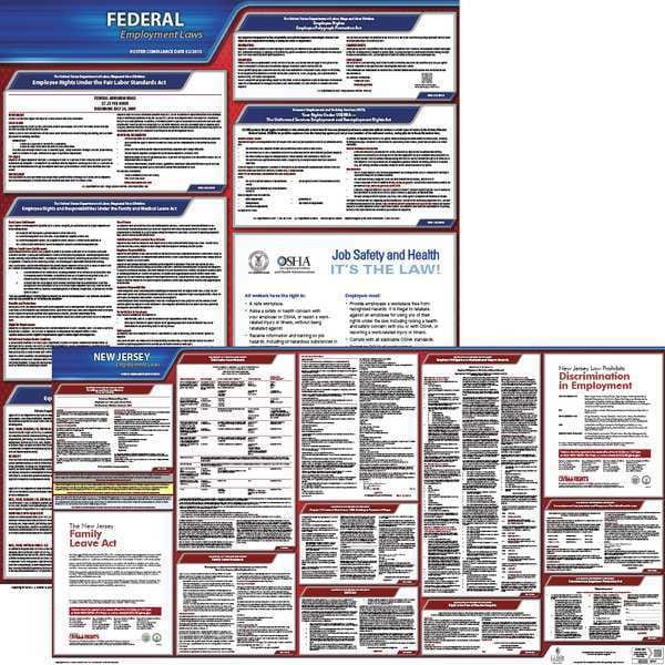 Jj Keller Labor Law Poster Kit, NJ, English, 43 In. W - 100-NJ-K