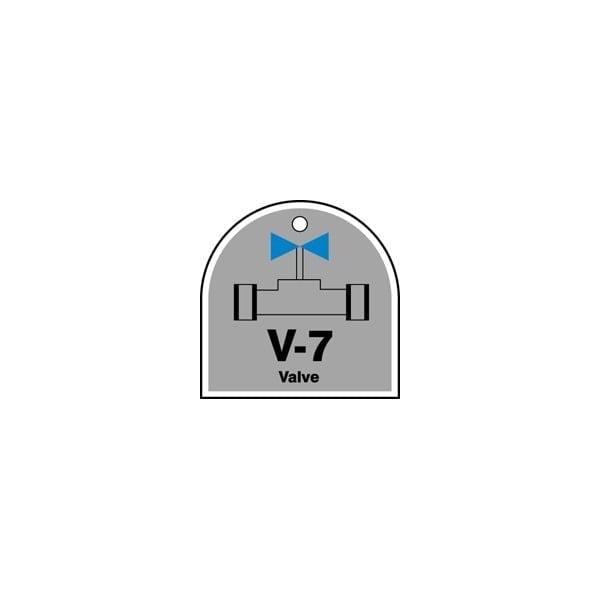 Accuform Energy Source ID Tag, V-7 VALVE, 2.5in x 2.5in, Adhesive Dura-Poly, 5PK - TDJ207XVM