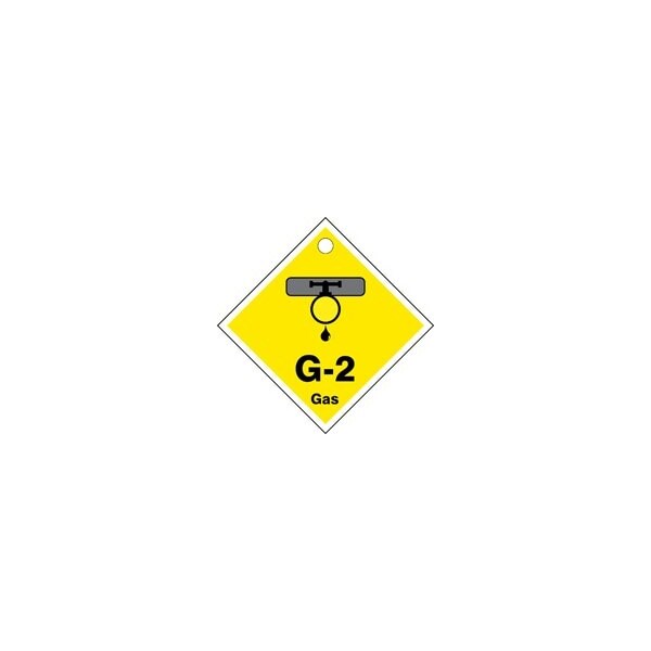 Accuform Energy Source ID Tag, G-2 GAS, 2.5in x 2.5in, Adhesive Dura-Poly, 5PK - TDK402XVM