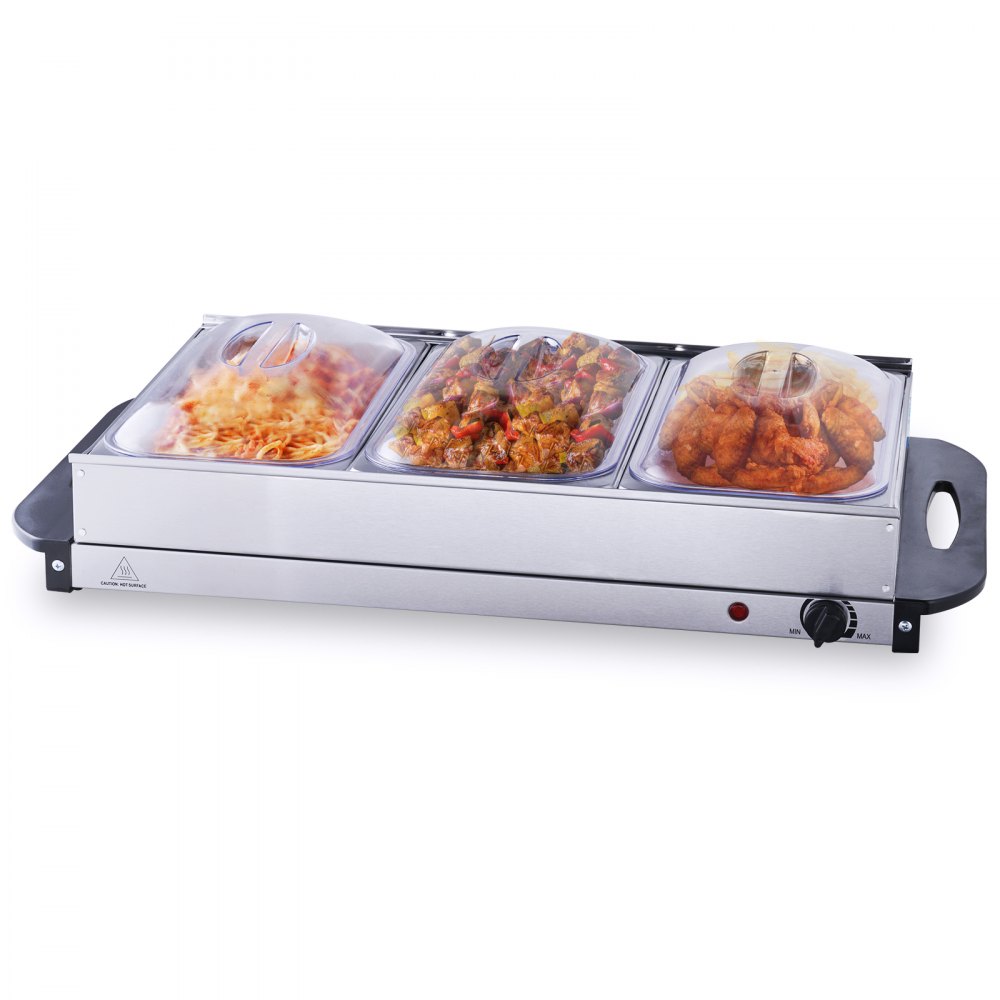 VEVOR Electric Buffet Server & Food Warmer, 25.6" x 15" Portable Stainless Steel Chafing Dish Set with Temp Control & Oven-Safe Pan, Perfect for Catering, Parties, Events, Entertaining, Silver, ETL - DPJRG640364MMQ28AV1