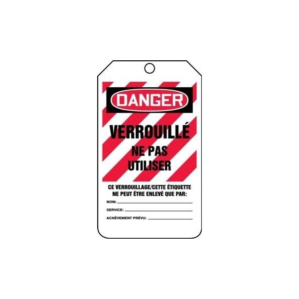 Accuform Danger, RP-Plastic, 3-1/4 in Width, 3/8 in Height, , 25 PK - FRMLT418PTP