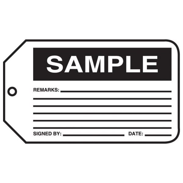 Accuform Safety Tags, SAMPLE, 5.75in x 3.25in, RP-Plastic, 5PK - MMT312PTM