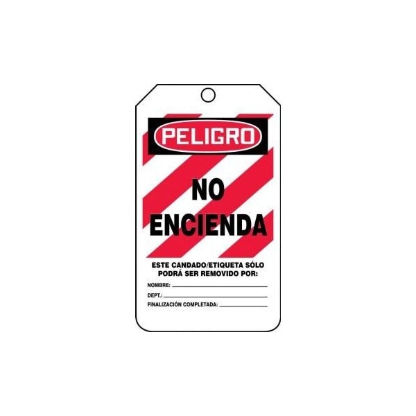 Accuform Spanish Safety Tags, DANGER DO NOT START, 5.75in x 3.25in, RP-Plastic, 5PK - SHMLT403PTM