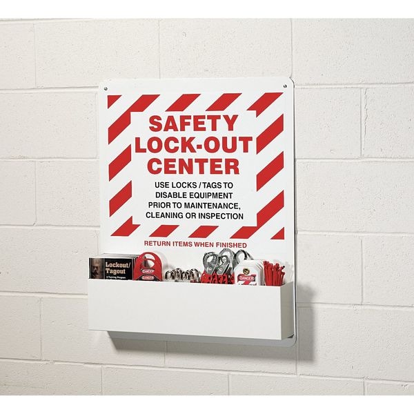 Accuform Lockout Station, Filled, 6 Steel Padlocks - KST423