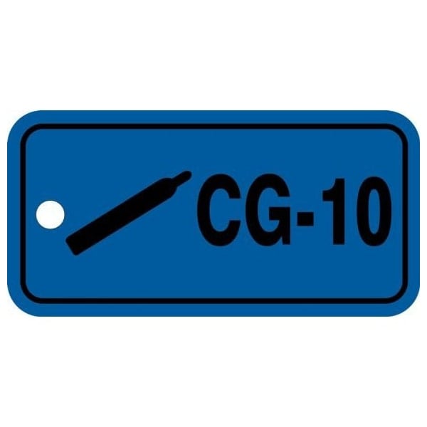 Accuform Energy Source ID Tag, CG-10 Compressed Gas, 1.5in x 3in, Plastic, 5PK - TDJ710VPM