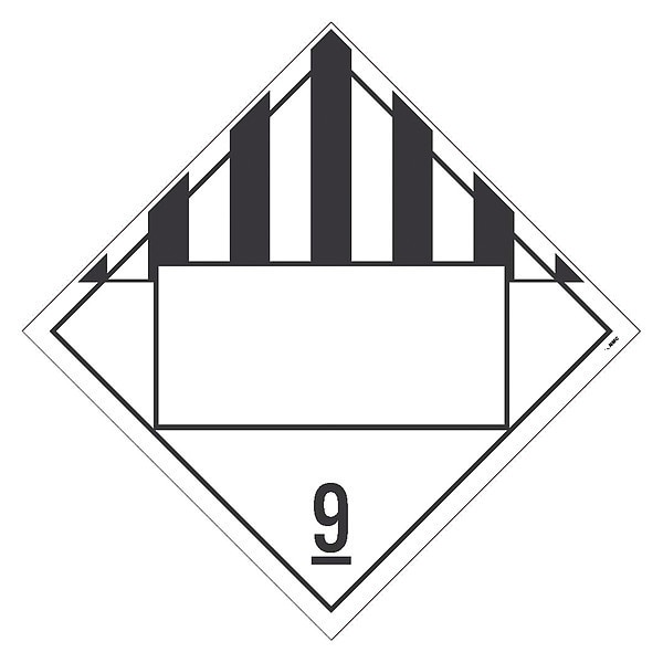 Nmc Dot Placard Sign, 9 Dangerous Goods, Blank, Pk10 - DL67BTB10