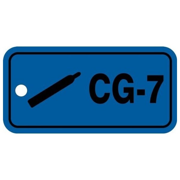 Accuform Energy Source ID Tag, CG-7 Compressed Gas, 1.5in x 3in, Adhesive Dura-Poly, 5PK - TDJ707XVM