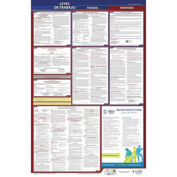 Jj Keller Labor Law Poster, Fed/STA, MT, SP, 26inH, 1yr - 400-MT-1