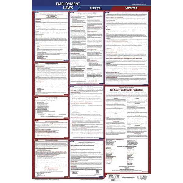 Jj Keller LaborLaw Poster, Fed/STA, VA, ENG, 26inH, 3yr - 300-VA-3