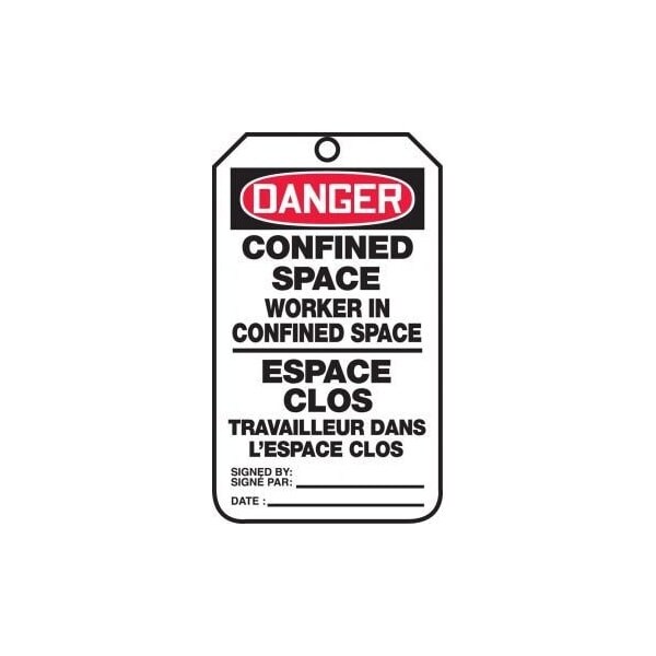 Accuform Danger, PF-Cardstock, 3-1/4 in Width, 1/4 in Height, , 5 PK - TCF193PTM