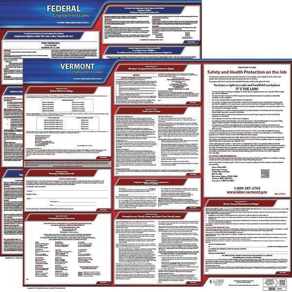 Jj Keller LaborLaw Poster, Fed/STA, VT, ENG, 20inH, 3yr - 100-VT-3