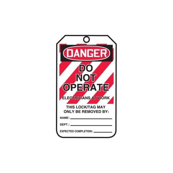 Accuform Danger, PF-Cardstock, 3-1/4 in Width, 1/4 in Height, , 5 PK - MLT402LTM