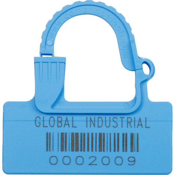 Global Industrial One Piece Padlock Seal, Med Blue, 100PK - 670484BL