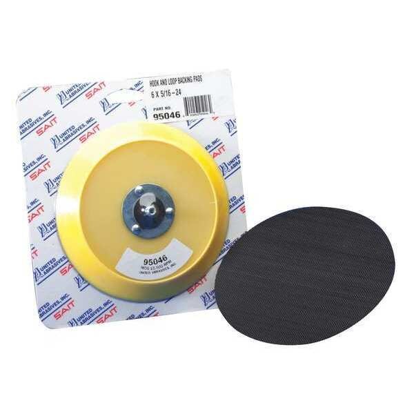 United Abrasives/Sait SAIT 95046 Hook & Loop Backing Pads for Paper Discs 6" x 5/16-24 Threaded, 1-Pack - 95046