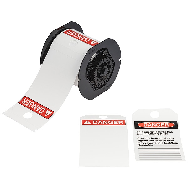 Brady Lockout Tags, 5-3/4" Label H, Red on White - B30-255-851-ANSIDF