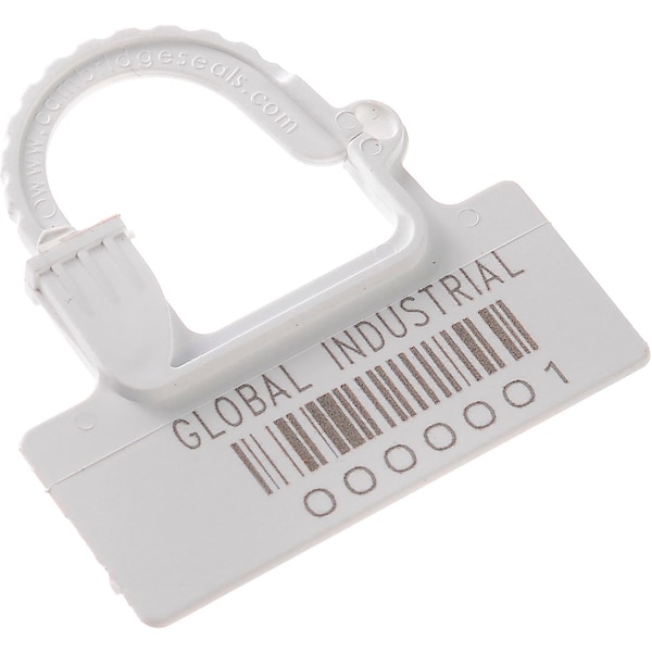 Global Industrial One Piece Padlock Seal, White, 100PK - 670484WH