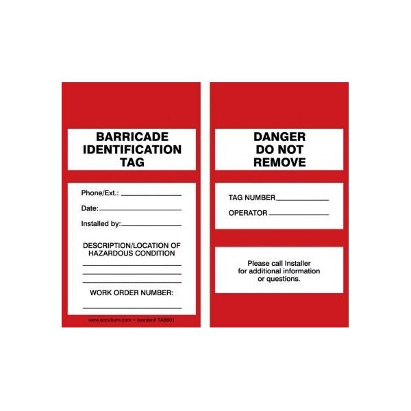 Accuform PF-Cardstock, 3-1/4 in Width, 1/4 in Height, , 5 PK - TAB501PTM