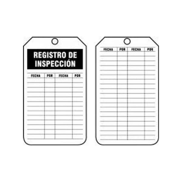 Accuform Spanish Safety Tags, INSPECTION RECORD, 5.75in x 3.25in, HS-Laminate, 5PK - SHTRS307LTM